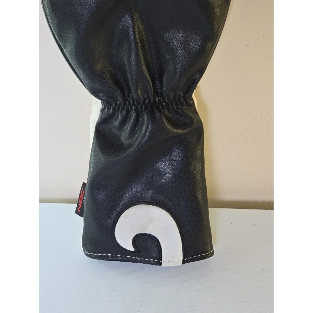 Hello NRC Akita Dog Golf Head Cover Fairway Wood 3 Black White PU Leather Novelt